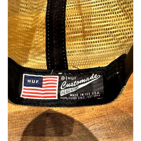 HUF New York Yellow Mesh Trucker Snapback Hat Unisex Adjustable Embroidered Cust - Picture 3 of 4